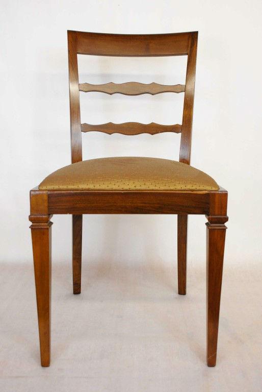 American Baker Walnut Set of Six Chairs Two with Arms Four Sides Circa 1920s'